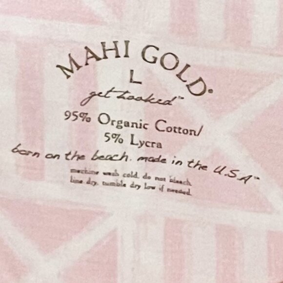 Mahi Gold Large Pink White Geometric Short Sleeve Scoop Neck Dress - Picture 5 of 5